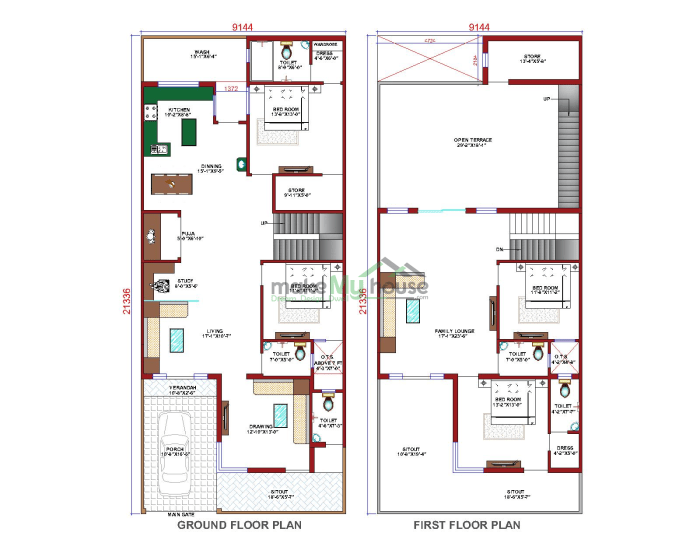 Denah rumah type 70