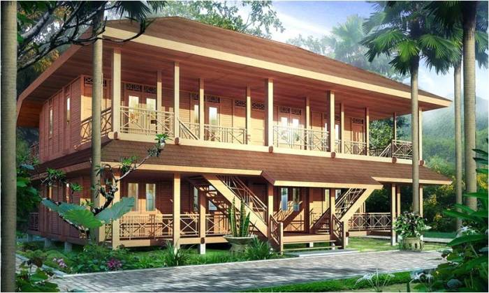 House wooden villa wood bedroom indonesia electricity concrete including installation bathroom material works based shipping area water price