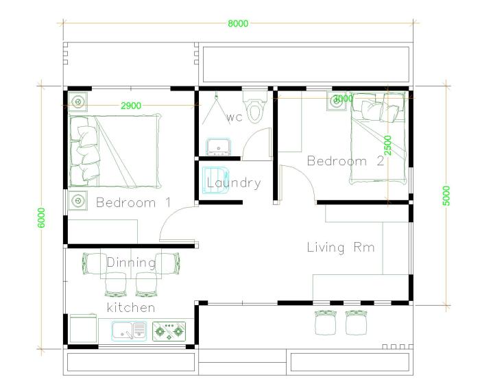 Denah rumah 8x6