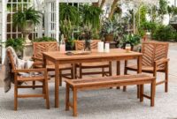 Dining patio outdoor table wood sets set furniture chairs wooden buy bench seating affordable six now livens chevron target traditional