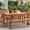 Dining patio outdoor table wood sets set furniture chairs wooden buy bench seating affordable six now livens chevron target traditional