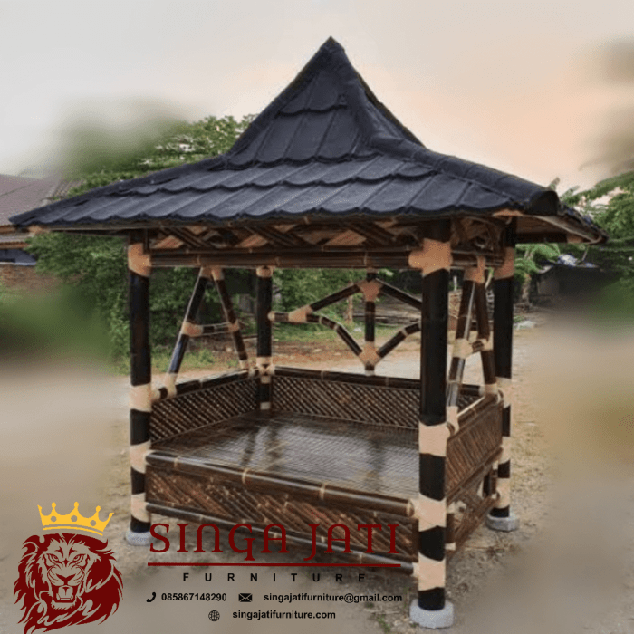 Bambu indah model paling bahan gazebo terkenal