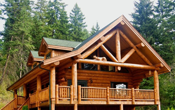 Cabin log homes lodge idaho true construction