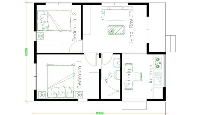 Denah rumah 6x6