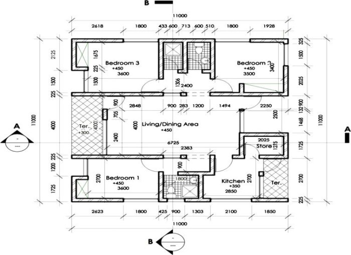 Denah rumah joglo 3 kamar