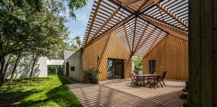 Modern house wooden architecture hungarian great plain budapest pergola hungary open meets traditional roof interior outside plains village built architect