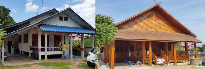 House teak thai wooden traditional transform after thailand